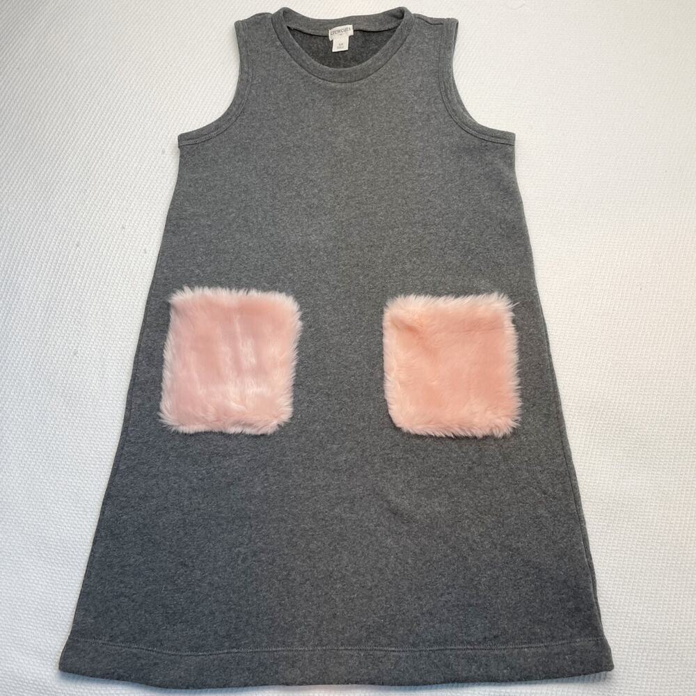 Crewcuts Faux Fur Pocket Sweatshirt Dress